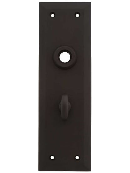 Forged Brass New York Back Plate with Thumb Turn in Oil-Rubbed Bronze.